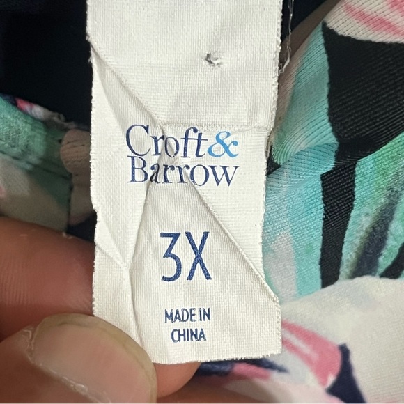 Women’s Croft And Borrow Plus Size Tankini Top Tropical Print Size 3XL - Picture 4 of 12